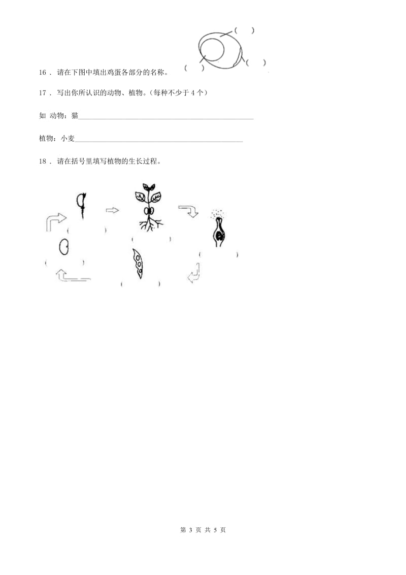 2019年苏教版三年级下册期中测试科学试卷D卷新版_第3页