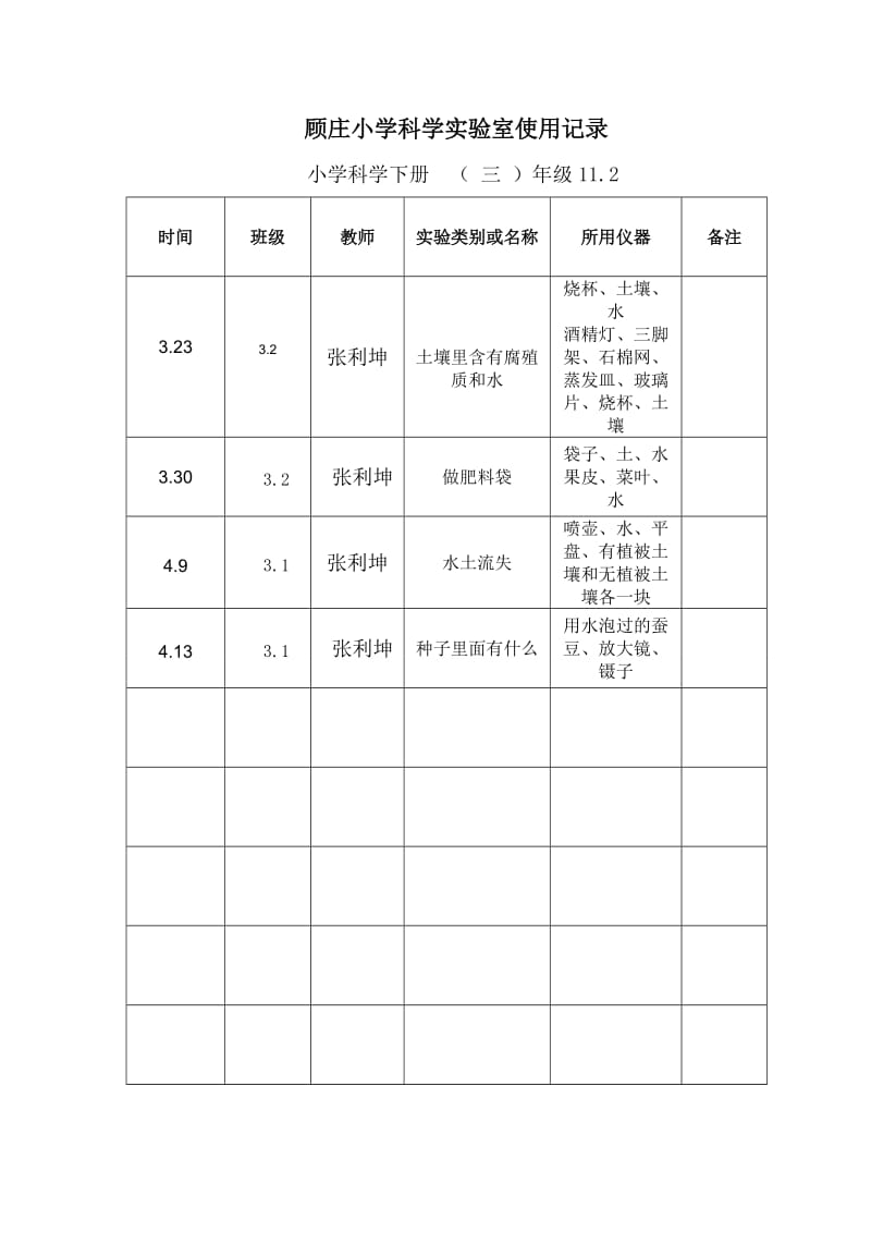 小学实验室使用记录表(1)_第2页