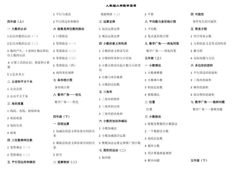 小学数学目录(人教版)_第3页