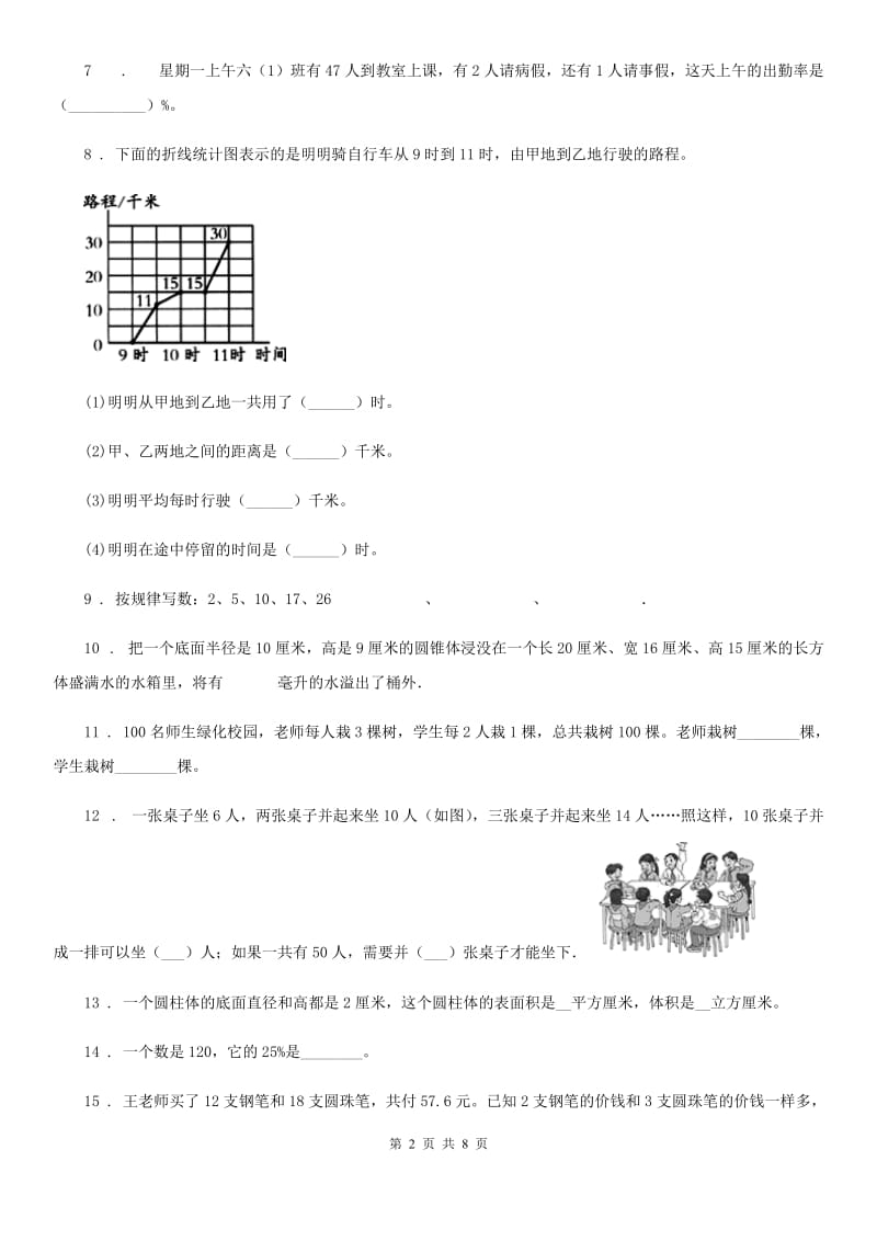 苏教版 数学六年级下册第一、二、三单元测试卷_第2页