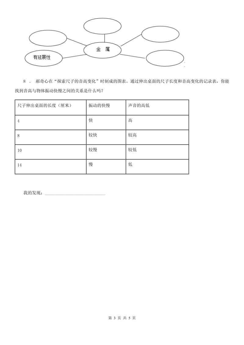 2020版青岛版科学一年级上册第二单元 我们怎么知道测试卷（I）卷_第3页