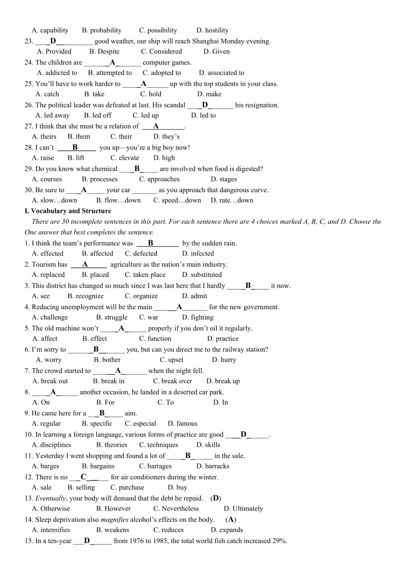 山东大学高起专英语3(三套全)_第2页