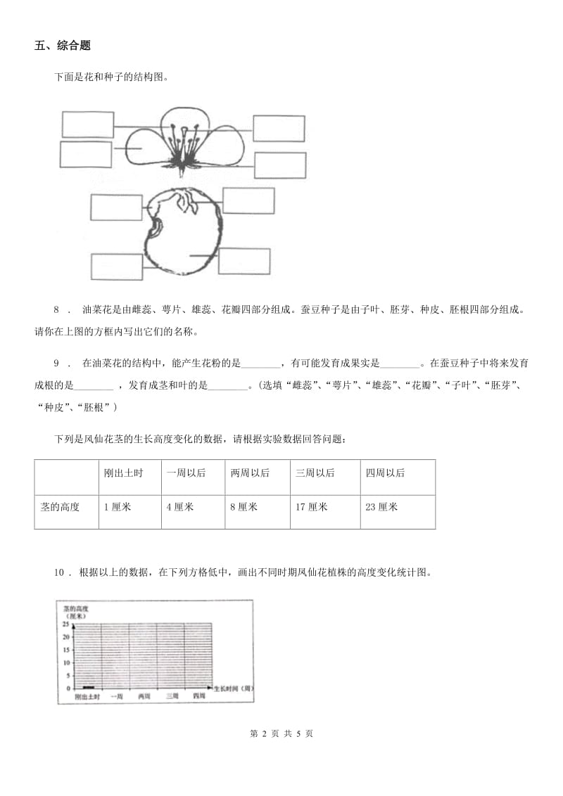 2020版教科版科学一年级上册1.1 我们知道的植物练习卷A卷_第2页