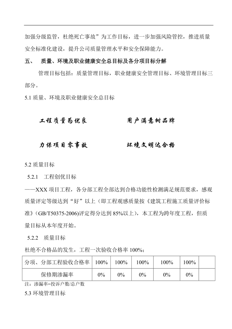 项目部质量、职业健康安全、环境目标管理计划_第2页