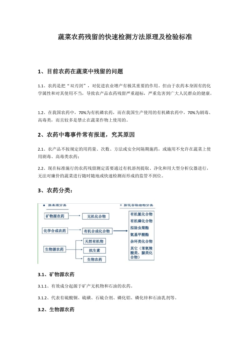 蔬菜农药残留的快速检测方法原理及检验标准_第1页