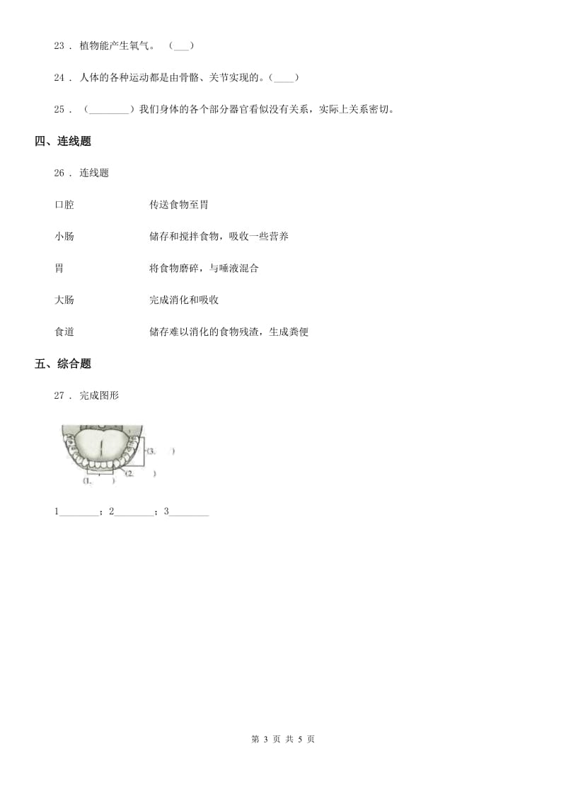 2020年教科版 科学四年级上册第四单元测试卷B卷_第3页