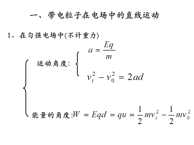 高二物理人教版选修3-1课件 《带电粒子在电场中的运动》2_第3页