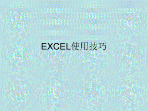 《excel使用技巧》PPT課件