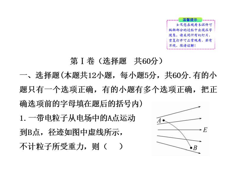 高中物理全程学习方略课件：阶段质量评估(一)（鲁科选修3-1）_第3页