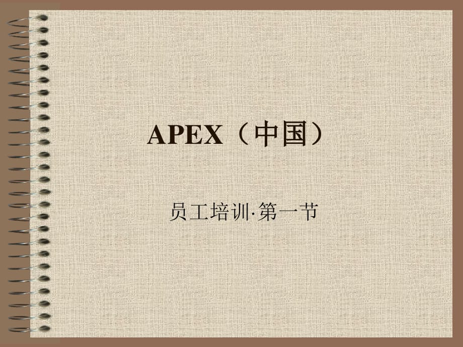 APEX中国房地产顾问服务公司员工培训_第1页