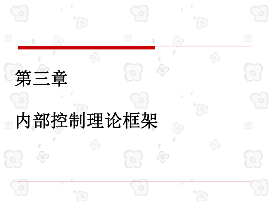 内部控制与风险管理第三章内部控制理论框架_第1页