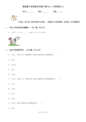 陜旅版小學(xué)英語(yǔ)五年級(jí)下冊(cè)Unit 2同步練習(xí)2