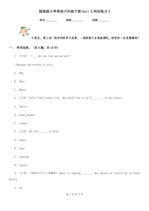 陜旅版小學(xué)英語(yǔ)六年級(jí)下冊(cè)Unit 2同步練習(xí)3