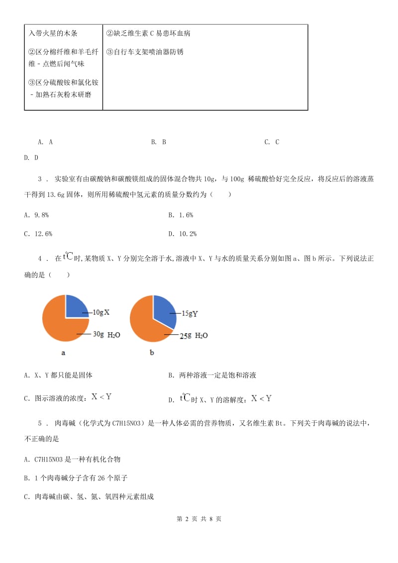 人教版2019-2020学年九年级中考模拟化学试题A卷_第2页