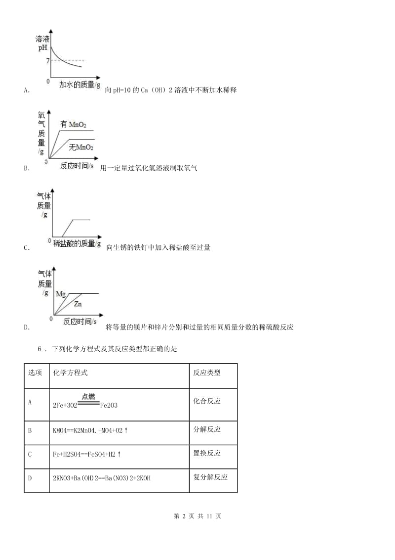 人教版2019-2020年度中考化学试题D卷_第2页