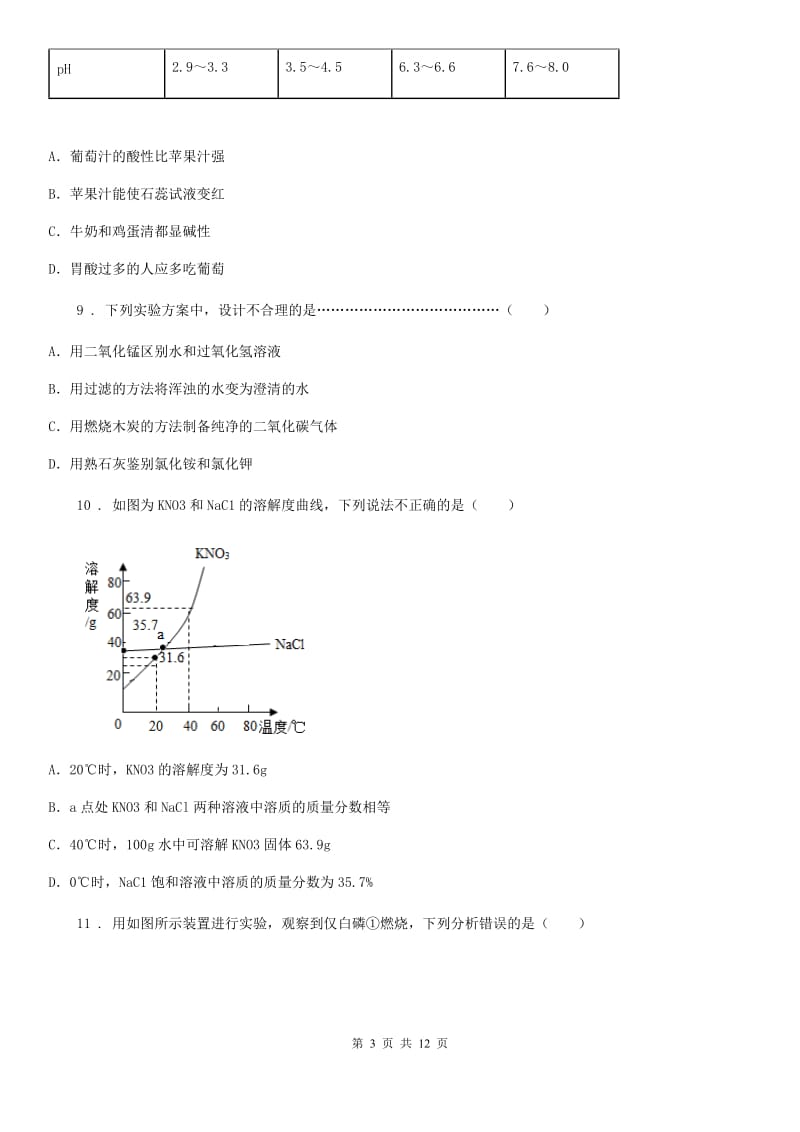 人教版2019年九年级中考二模化学试题D卷_第3页