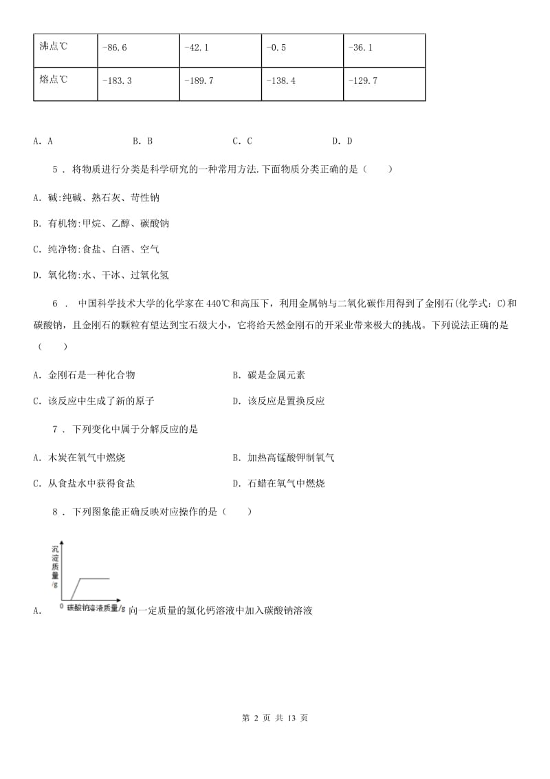 人教版2019-2020年度九年级上学期12月月考化学试题A卷新版_第2页