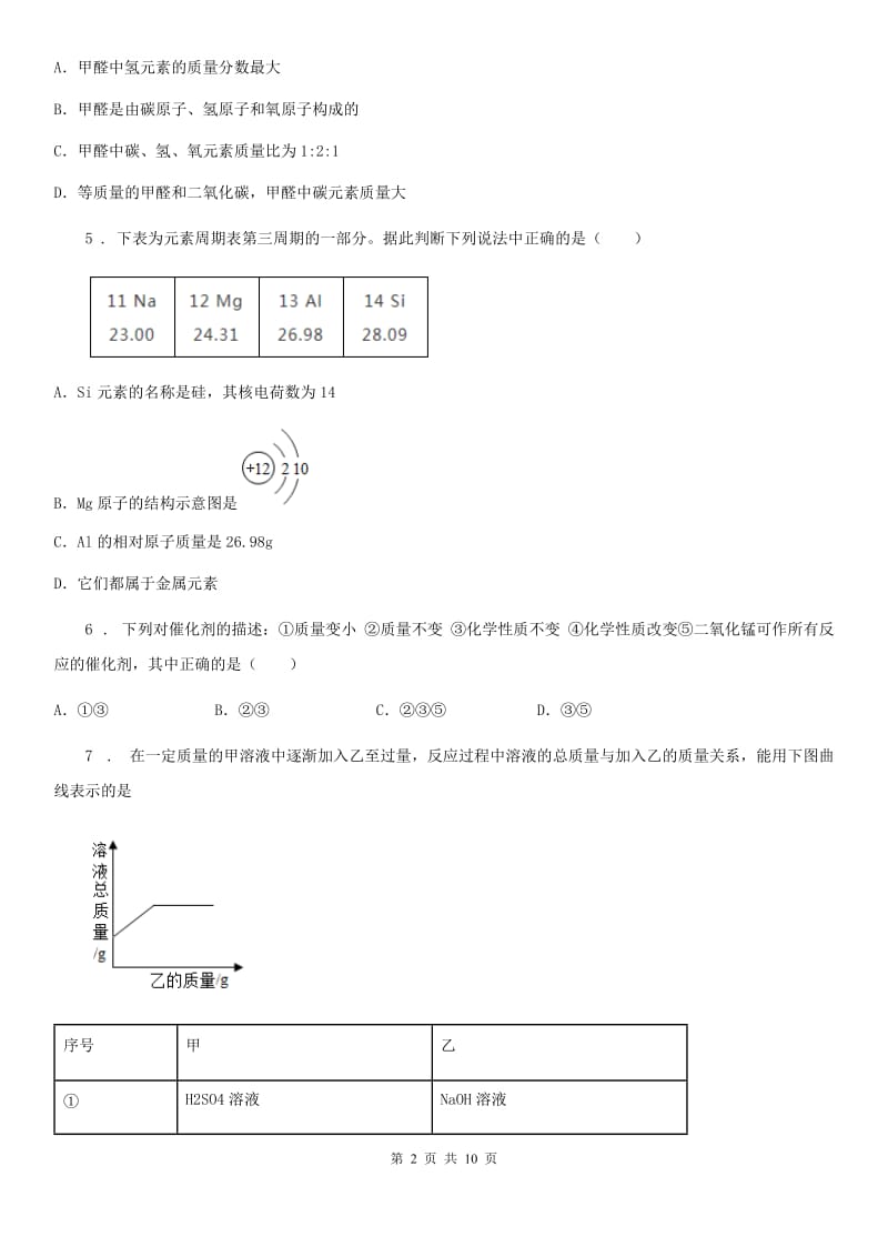 人教版2019版九年级下学期中考二模化学试题A卷新版_第2页