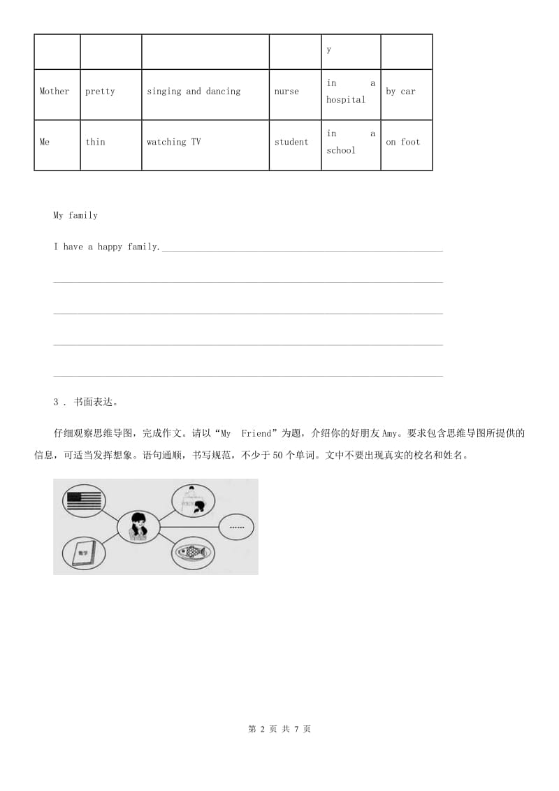 牛津上海版（深圳用）英语四年级下册专项训练：书面表达_第2页