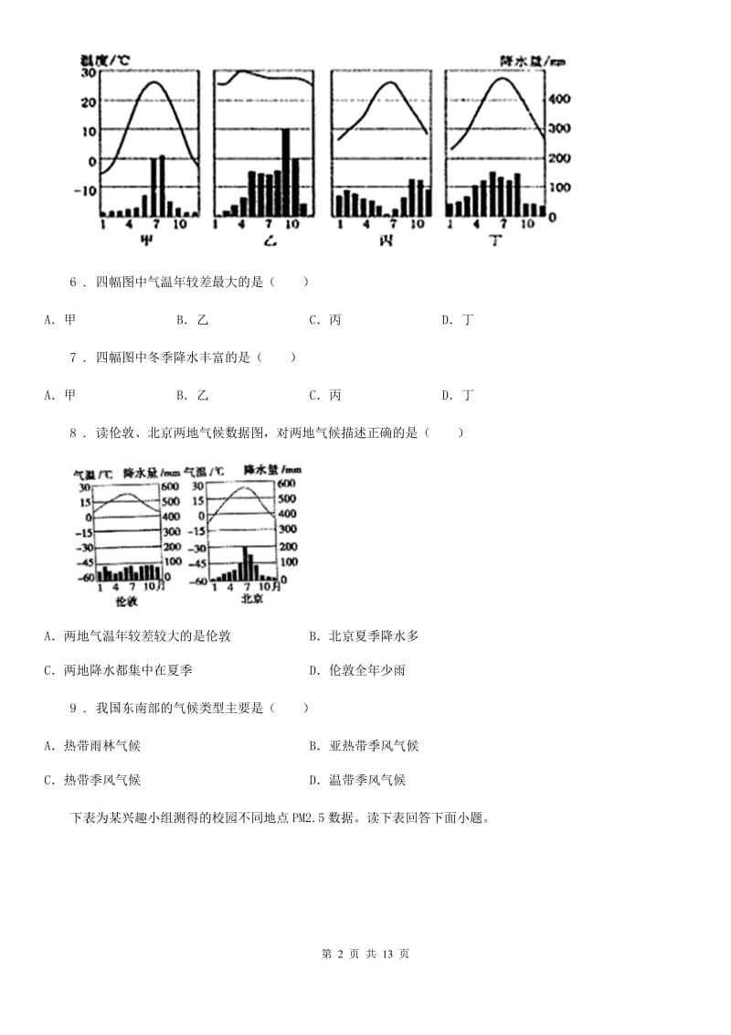 人教版2019-2020年度七年级12月月考地理试题（I）卷新版_第2页