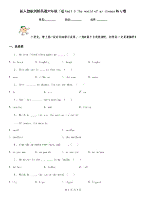 新人教版劍橋英語(yǔ)六年級(jí)下冊(cè)Unit 6 The world of my dreams練習(xí)卷