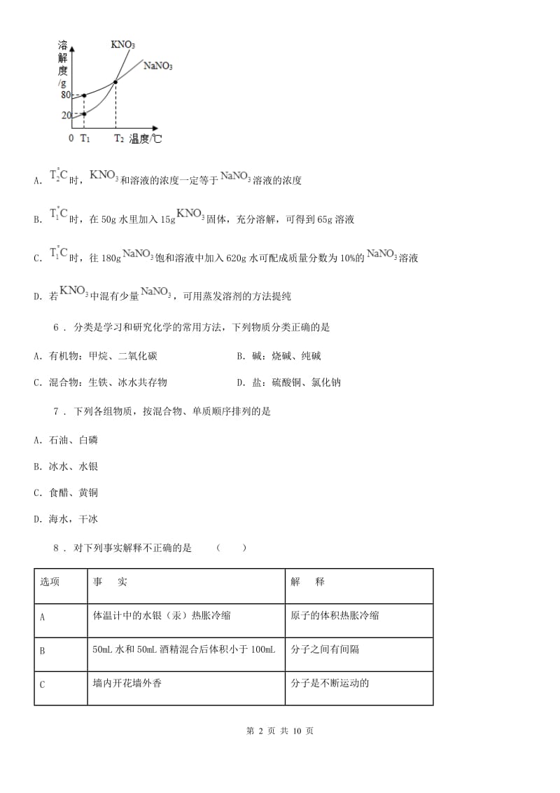 人教版2019-2020学年九年级下学期中考一模化学试题C卷（模拟）_第2页