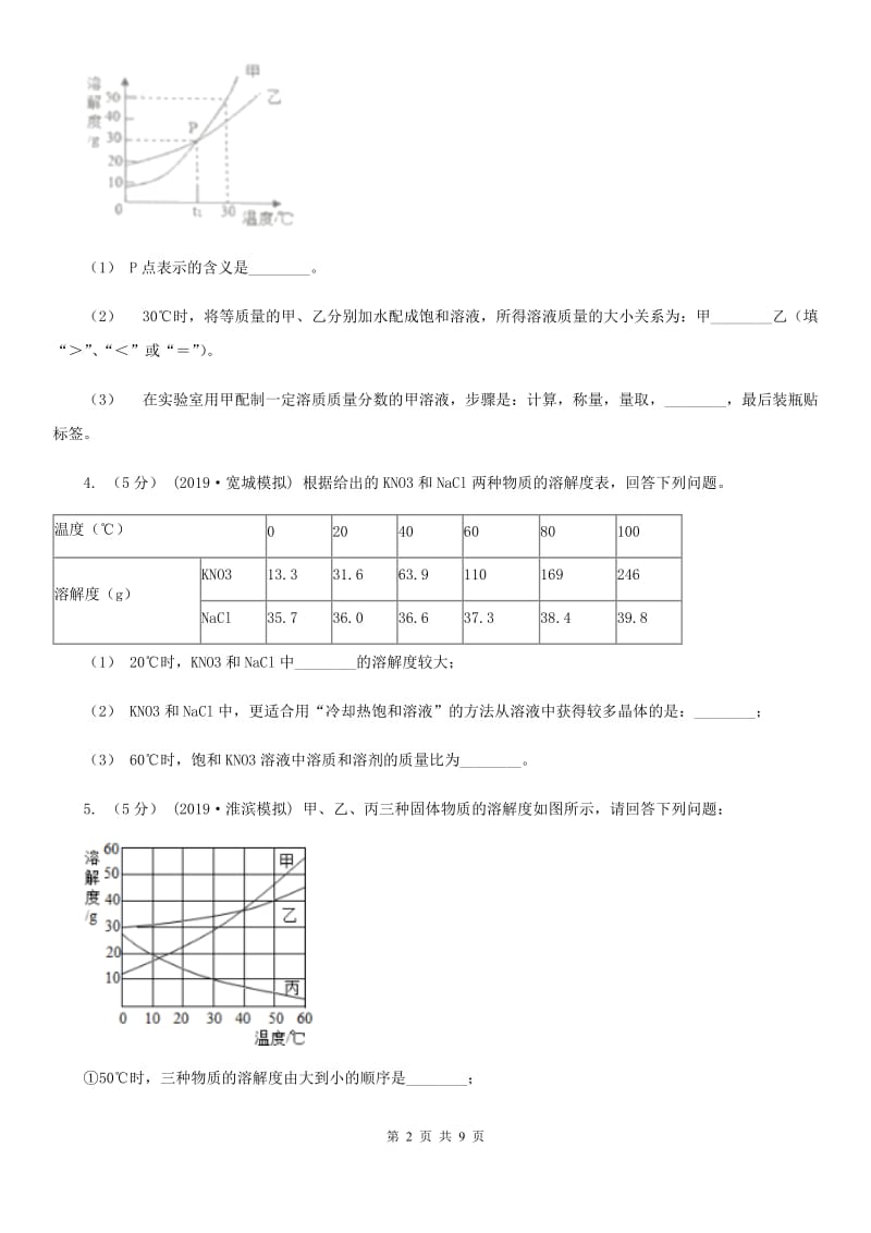 鲁教版2020年初中化学知识点专练 21 溶液_第2页