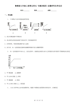 魯教版九年級(jí)上冊(cè)第五單元 專題訓(xùn)練四 定量研究化學(xué)反應(yīng)