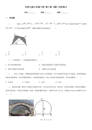 北師大版九年級數(shù)學(xué)下冊 第三章《圓》同步練習(xí)