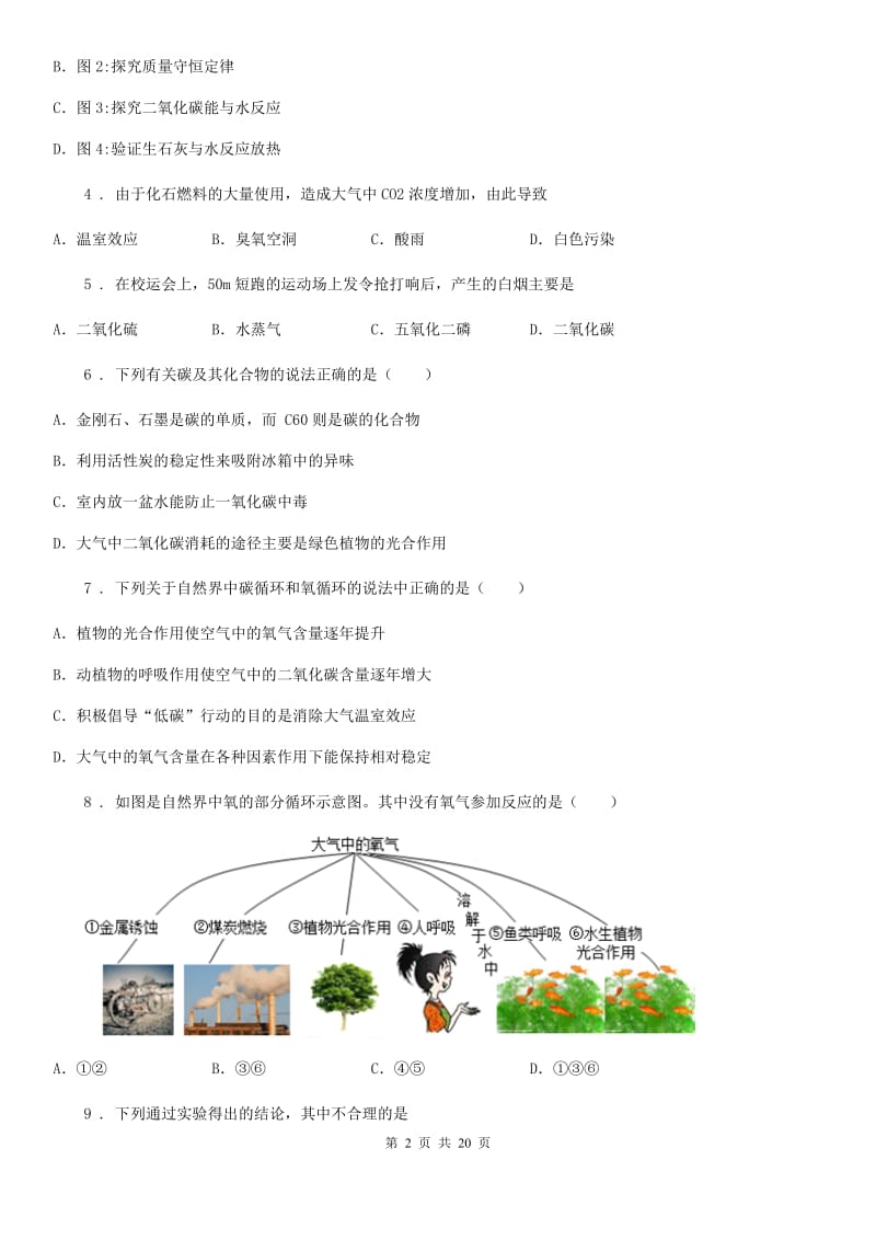 鲁教版九年级化学上册第六单元 第三节 大自然中的二氧化碳_第2页