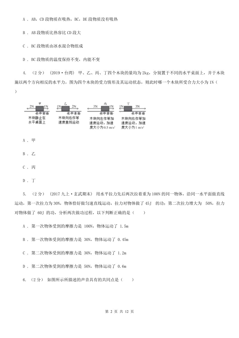 苏科版中考物理试卷(模拟)_第2页