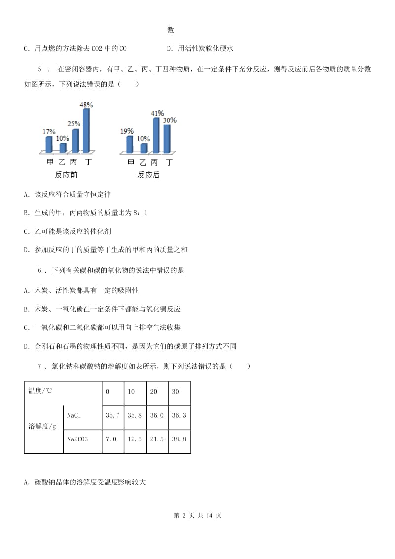 人教版2019年九年级下学期中考二模化学试题A卷（模拟）_第2页