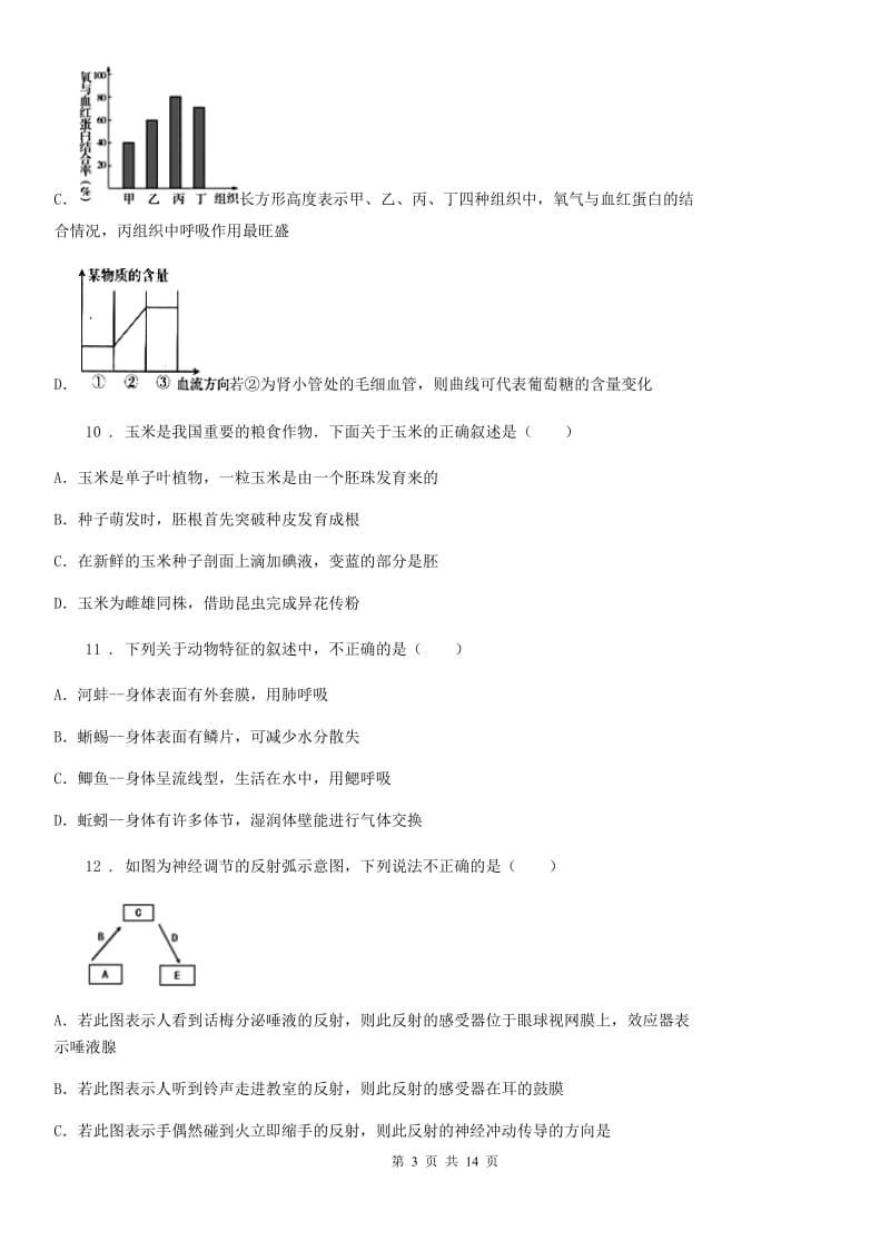 人教版（新课程标准）九年级下学期学业水平考试全真模拟冲刺生物试题_第3页