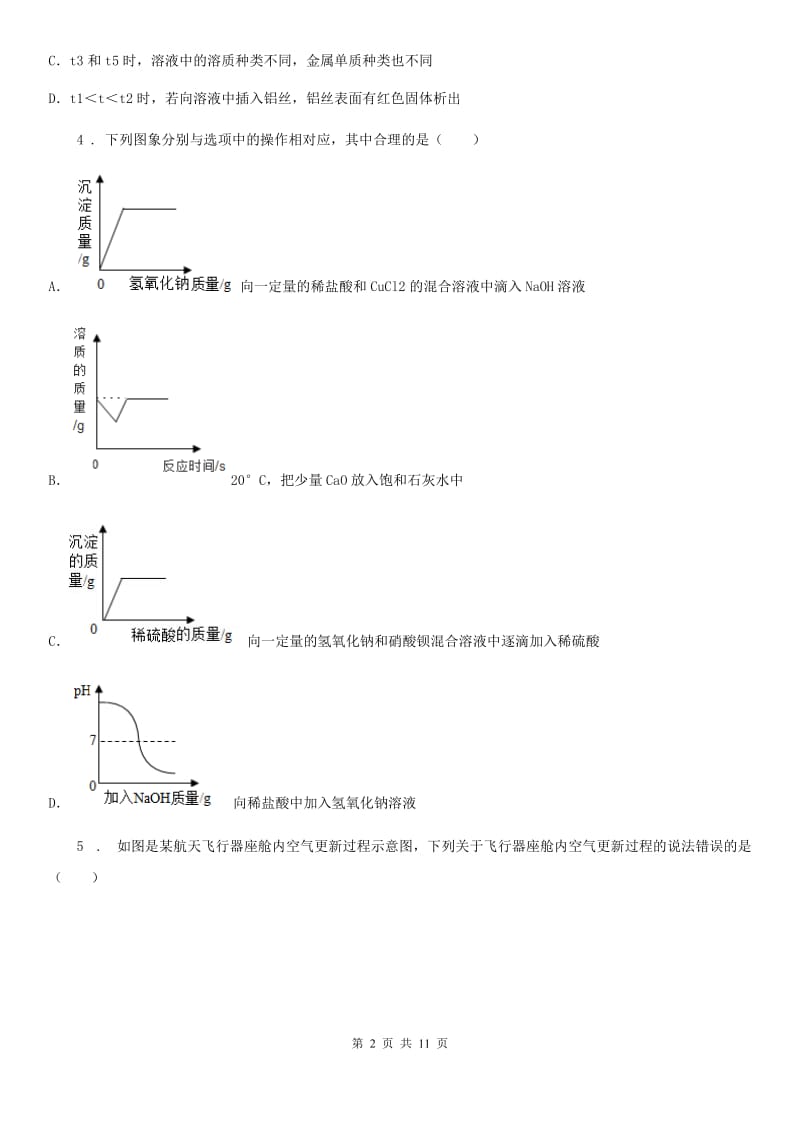 人教版2020版九年级下学期4月月考化学试题C卷(模拟)_第2页