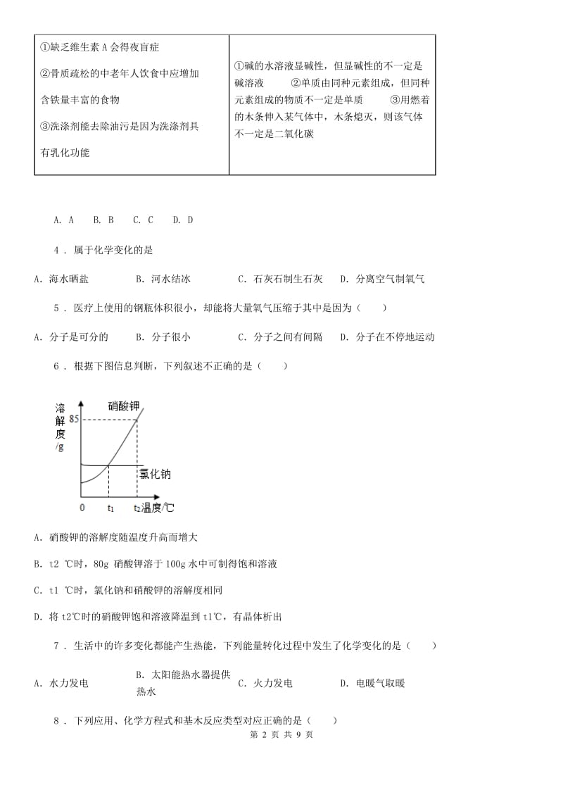 人教版2019-2020学年九年级5月中考模拟化学试题C卷_第2页