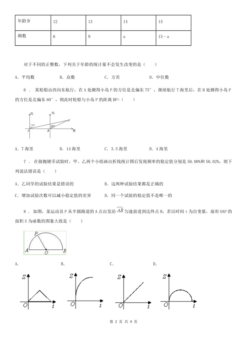 人教版中考数学模拟试题（模拟）_第2页