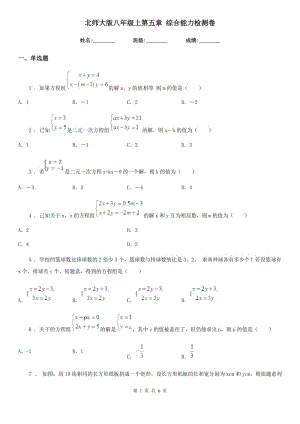 北師大版八年級數(shù)學(xué)上第五章 綜合能力檢測卷