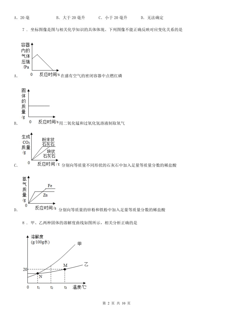 人教版中考最后一模化学试题_第2页