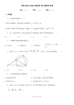 北師大版七年級(jí)數(shù)學(xué)上第四章 核心素養(yǎng)評(píng)價(jià)卷