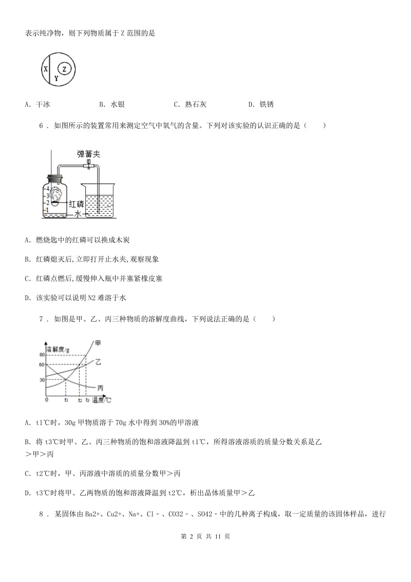 人教版九年级下学期学情调查（一）化学试题_第2页