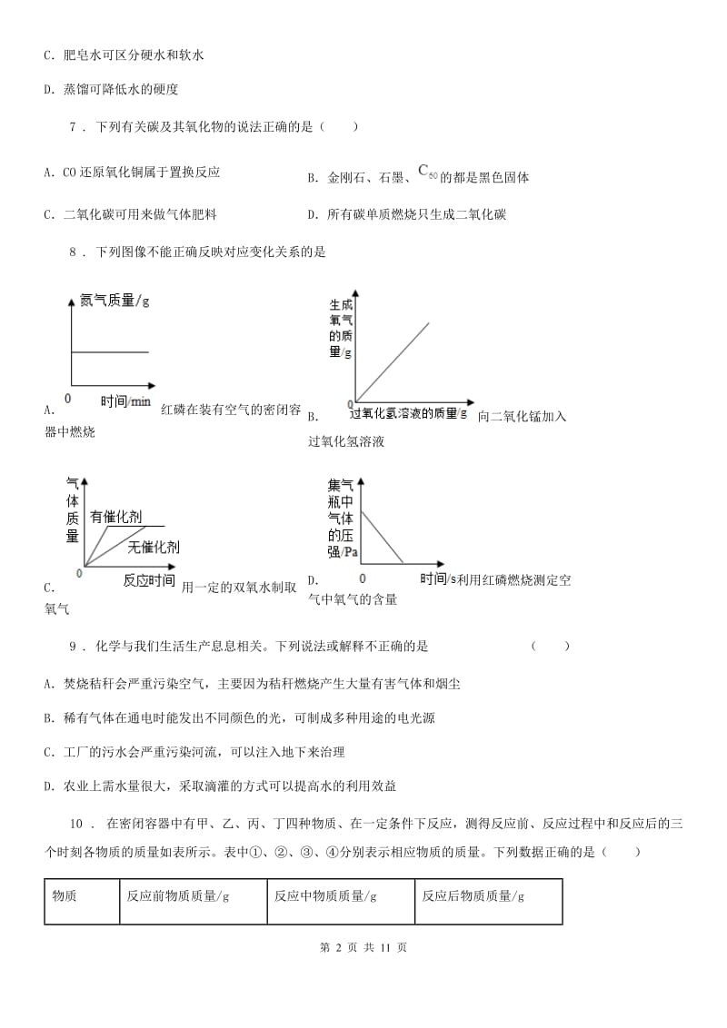 人教版中考全真模拟（三）化学试题_第2页