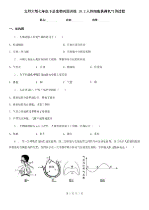 北師大版七年級下冊生物鞏固訓(xùn)練 10.2人體細(xì)胞獲得氧氣的過程