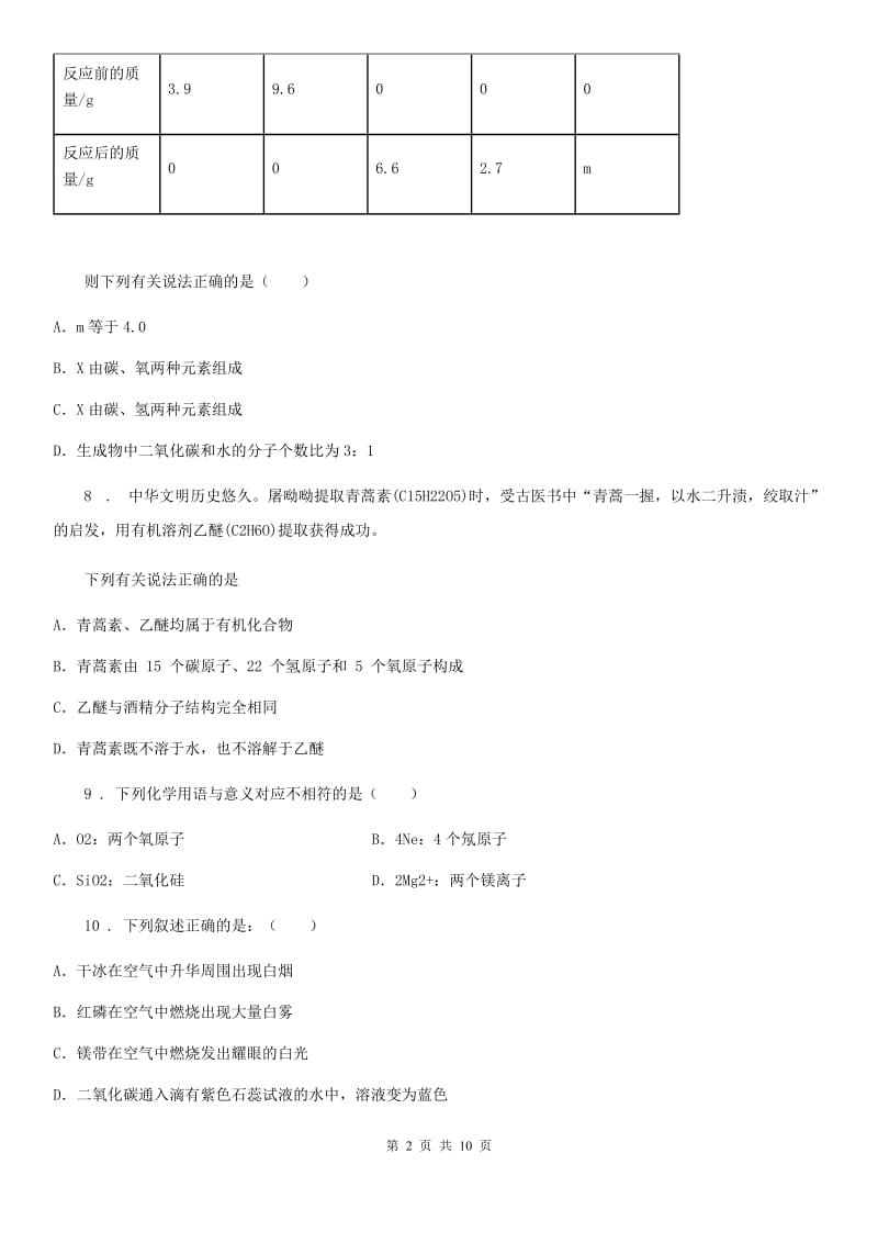 人教版2019-2020学年九年级下学期十校联考化学试题C卷_第2页