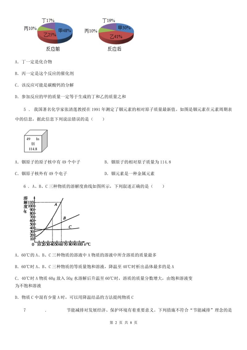 人教版2020版九年级下学期中考模拟化学试题C卷_第2页