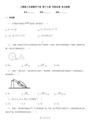 人教版八年級(jí)數(shù)學(xué)下冊(cè) 第十七章 勾股定理 單元檢測(cè)