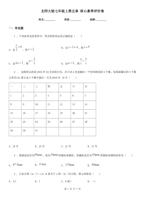 北師大版七年級(jí)數(shù)學(xué)上第五章 核心素養(yǎng)評(píng)價(jià)卷