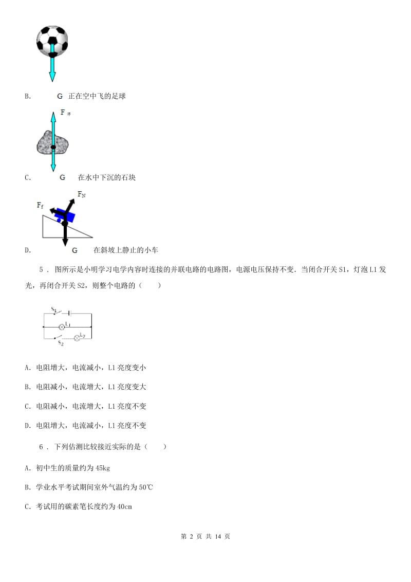 新人教版九年级中考模拟物理试题_第2页