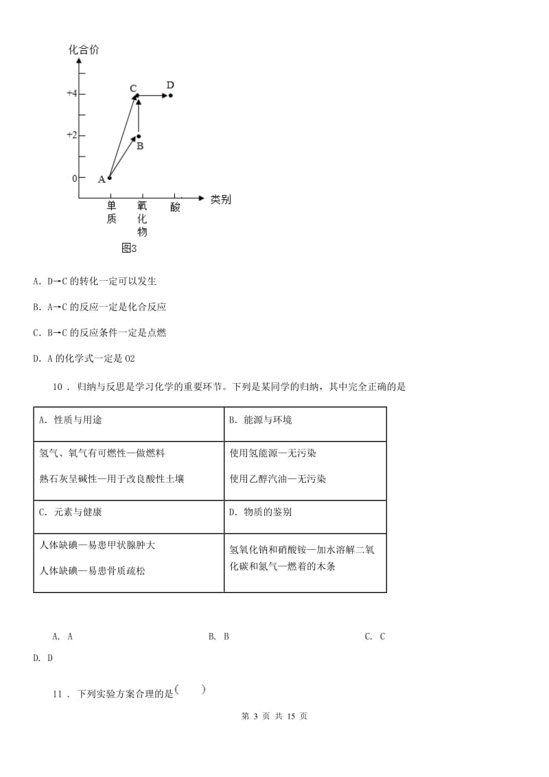 人教版九年级“三诊”考试化学试题_第3页