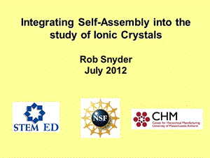 Self-AssemblyofCrystals晶体的自组装