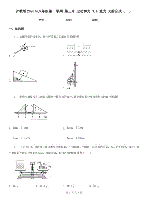 滬教版2020年八年級(jí)物理第一學(xué)期 第三章 運(yùn)動(dòng)和力 3.4 重力 力的合成（一）